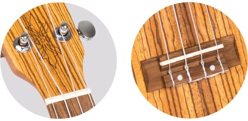 Ukulele Flight DUS322 Zebrawood Soprano - Designer Series