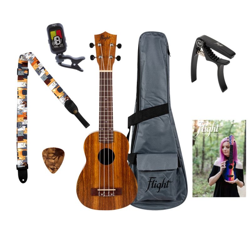 Flight NUS200 Soprano Ukulele Teak Pack