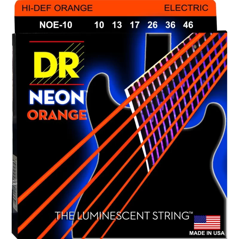 Corde per chitarra elettrica DR NOE-10 NEON ORANGE