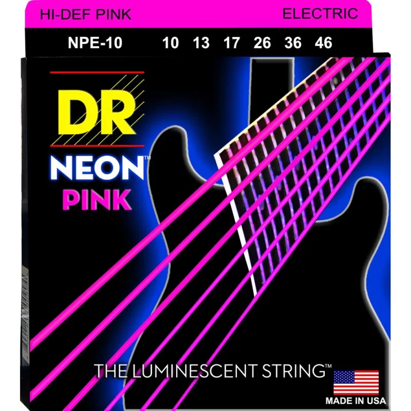 Corde per chitarra elettrica DR NPE-10 NEON PINK