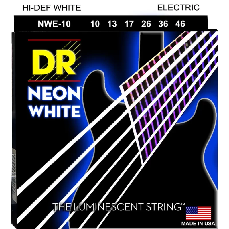 Corde per chitarra elettrica DR NWE-10 NEON WHITE