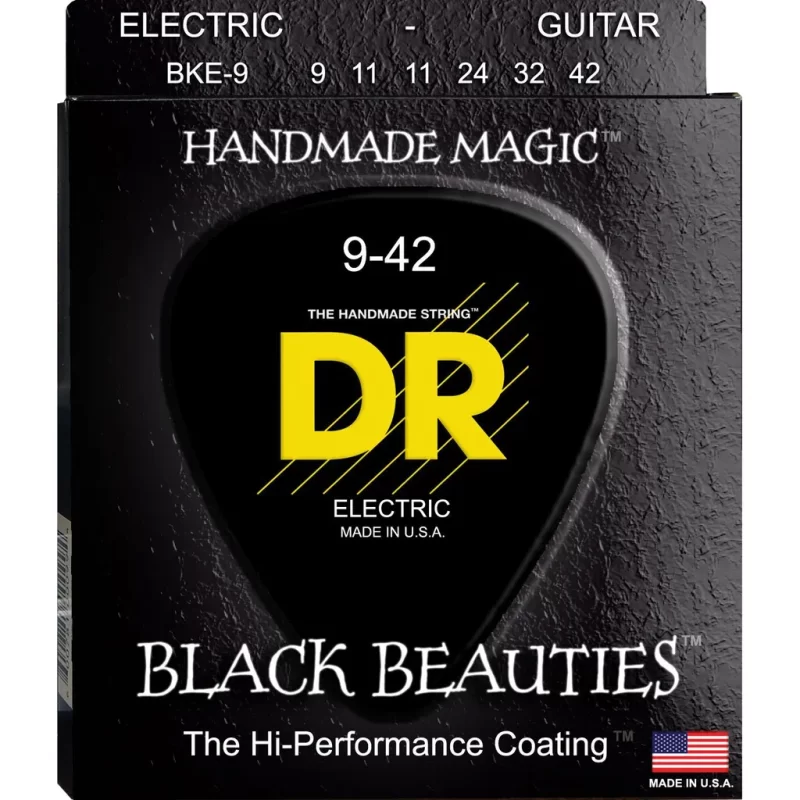 Corde per chitarra elettrica DR BKE-9 BLACK BEAUTIES