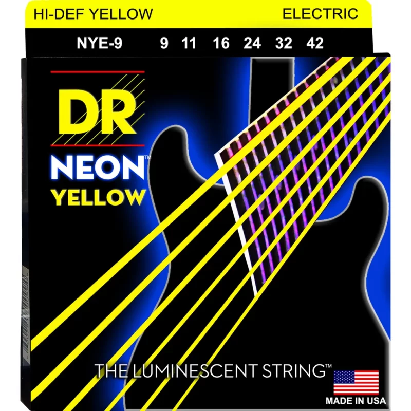 Corde per chitarra elettrica DR NYE-9 NEON YELLOW