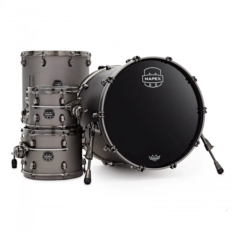 Set Batteria Acustica Mapex SE529XMBPG Saturn Evolution Maple Rock 4 Pezzi Gun Metal Grey