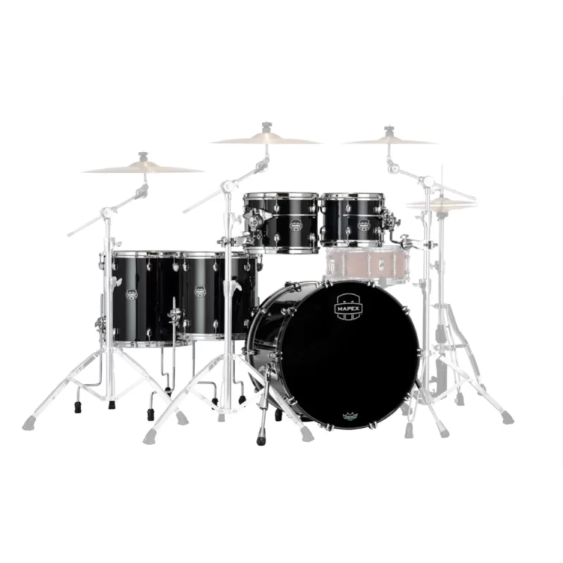 Set Batteria Acustica Mapex SE628XBPB Saturn Evolution Birch Workhorse 5 Pezzi Piano Black