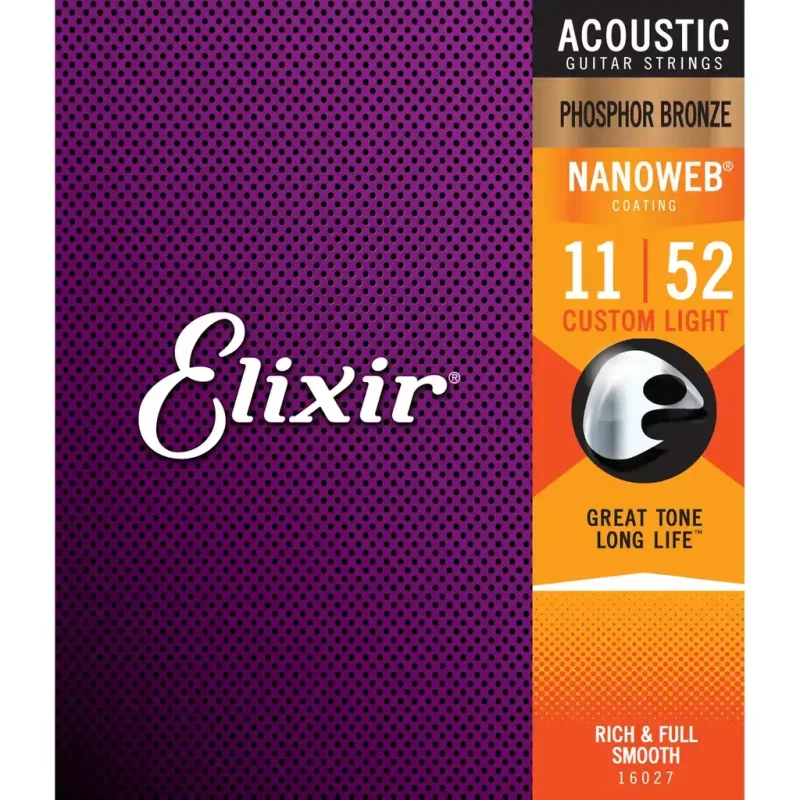 Set Corde per chitarra acustica ELIXIR 16027 Acoustic Phosphor Bronze NANOWEB