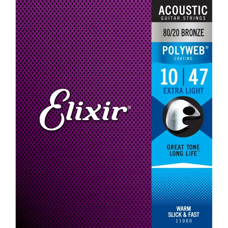Set Corde per chitarra acustica ELIXIR 11000 Acoustic 80/20 Bronze POLYWEB