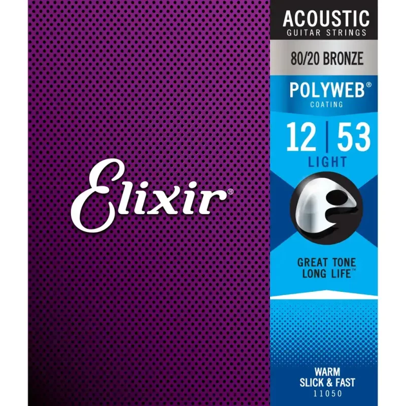 Set Corde per chitarra acustica ELIXIR 11050 Acoustic 80/20 Bronze POLYWEB