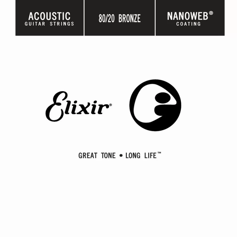 Corda Singola per chitarra acustica ELIXIR 15124 Acoustic 80/20 Bronze NANOWEB Single
