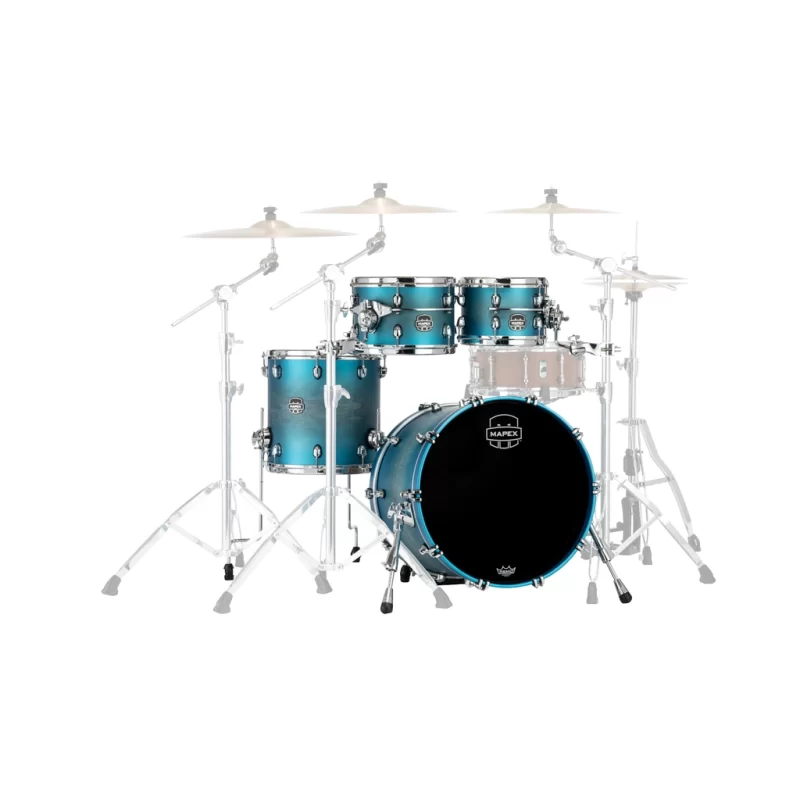 Set Batteria Acustica Mapex SE504XMPT Saturn Evolution Maple Fusion 4 Pezzi Exotic Azure Burst