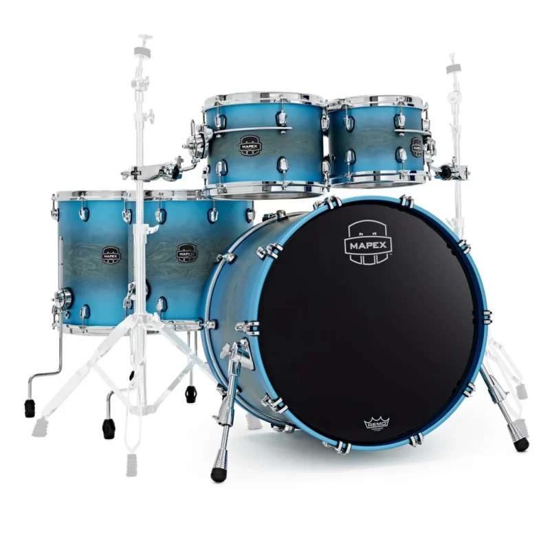 Set Batteria Acustica Mapex SE628XMPT Saturn Evolution Maple Workhorse 5 Pezzi Exotic Azure Burst