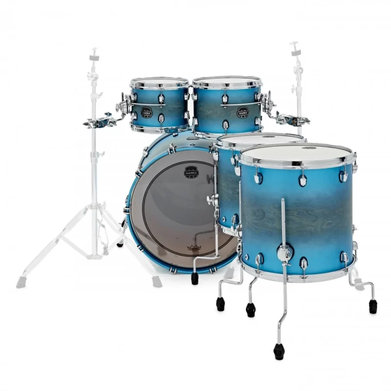 Set Batteria Acustica Mapex SE628XMPT Saturn Evolution Maple Workhorse 5 Pezzi Exotic Azure Burst