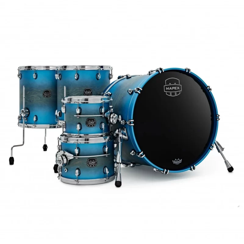 Set Batteria Acustica Mapex SE628XMPT Saturn Evolution Maple Workhorse 5 Pezzi Exotic Azure Burst