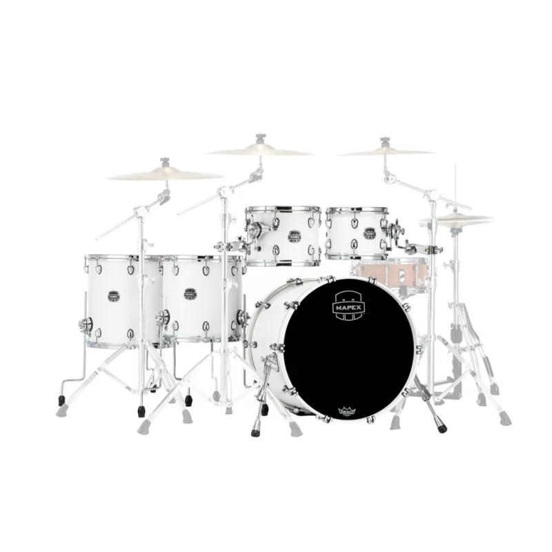 Set Batteria Acustica Mapex SR628XRM Saturn New Studioease 5 Pezzi Satin White