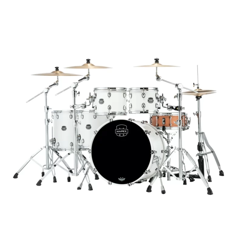 Set Batteria Acustica Mapex SR628XRM Saturn New Studioease 5 Pezzi Satin White