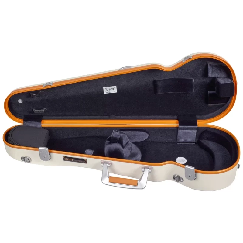 BAM SUP2002XLWO Custodia Hightech Supreme Ice Contoured In Policarbonato per Violino - White - Orange Version