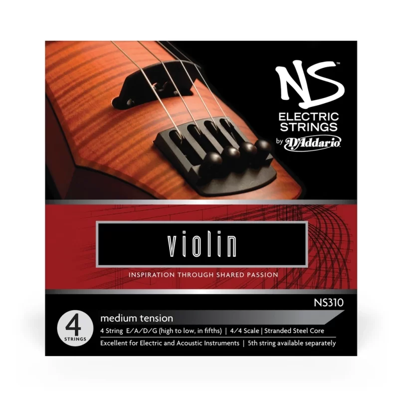 D'Addario NS310 Set di Corde Ns per Violino Elettrico, Scala 4/4, Tensione Media